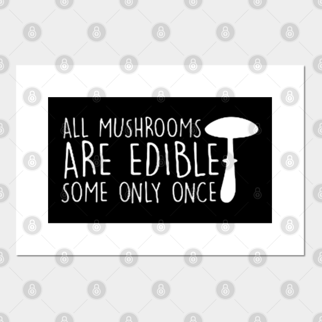 All Mushrooms Edible Some Only Once Mushrooms Plakat i Druk